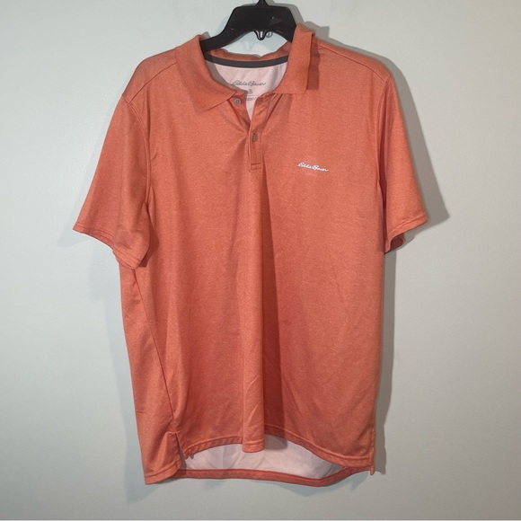 Eddie Bauer Men’s Poly Tech Polo Shirt Persimmon XL - Picture 2 of 6